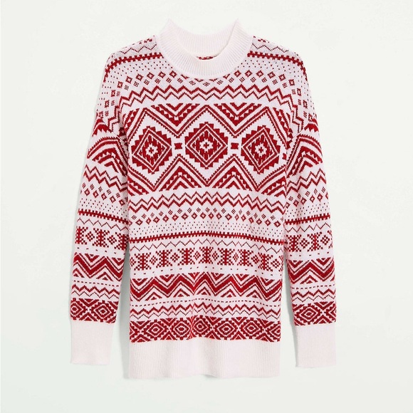 LOFT Snowflake Fair Isle Tunic Sweater Size M - Picture 4 of 10